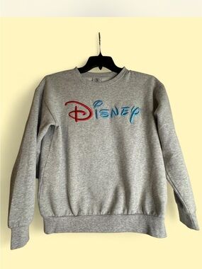 Vintage Mickey & Co Disney Grey Crewneck Sweatshirt with Red & Blue Logo